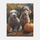 Wolfhound Welpe Herbst Delight Pumpkin Fleecedecke (Vorderseite)