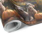 Wolfhound Welpe Herbst Delight Pumpkin Geschenkpapier (Rolleneckpunkt)