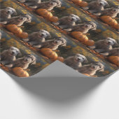Wolfhound Welpe Herbst Delight Pumpkin Geschenkpapier (Ecke)