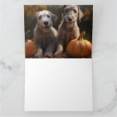 Wolfhound Welpe Herbst Delight Pumpkin Karte (Innenseite)