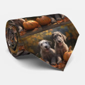 Wolfhound Welpe Herbst Delight Pumpkin Krawatte (Gerollt)