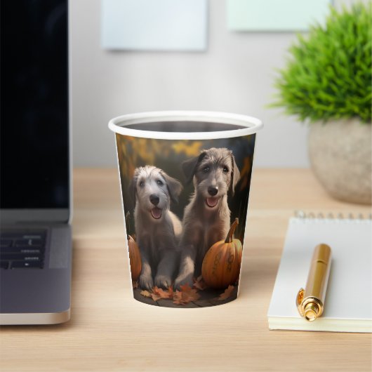 Wolfhound Welpe Herbst Delight Pumpkin Pappbecher (InSitu)