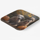 Wolfhound Welpe Herbst Delight Pumpkin Pappteller (Gewinkelt)