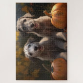 Wolfhound Welpe Herbst Delight Pumpkin Puzzle (Vertikal)