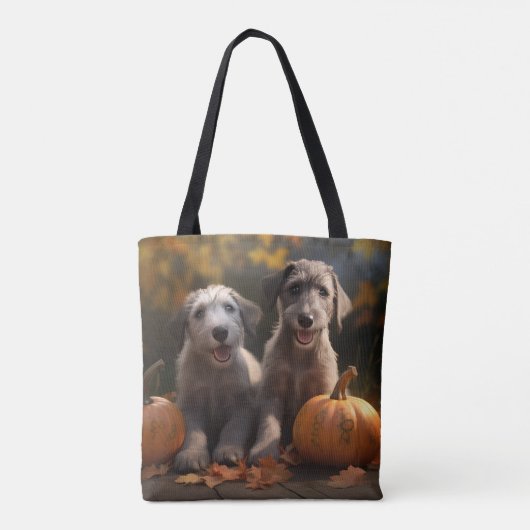 Wolfhound Welpe Herbst Delight Pumpkin Tasche (Rückseite)