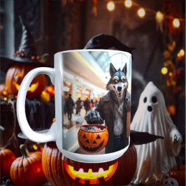 Wolfie Goes Shopping Tasse