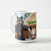 Wolfie Goes Shopping Tasse (Vorderseite Links)