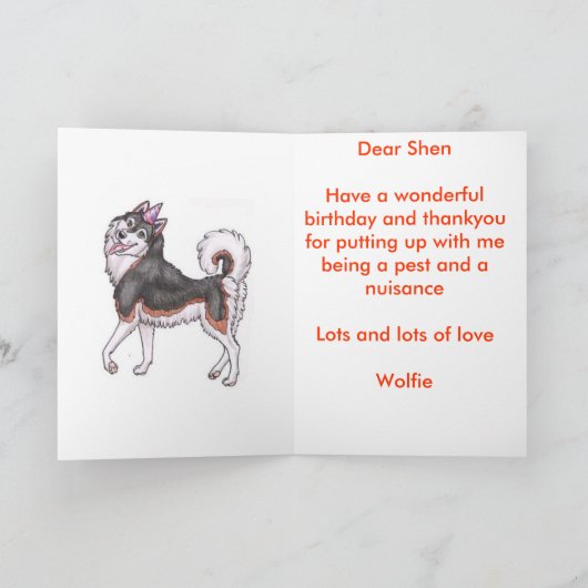 Wolfie Karte (Innenseite)