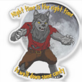 Wolfing down candy Custom Cut Vinyl Sticker (Vorderseite)