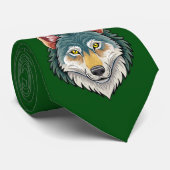 Wolfkopf von vorne krawatte (Gerollt)