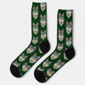 Wolfkopf von vorne socken (Linkes Detail)