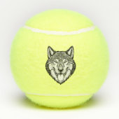 Wolfkopf von vorne tennisbälle (Rückseite)