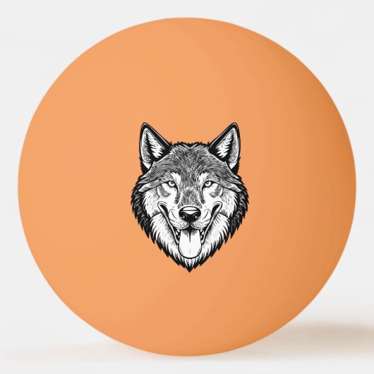Wolfkopf von vorne tischtennisball (Vorderseite)