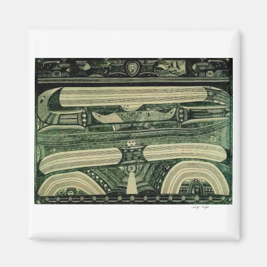 Wölfli 'Petrol' Fine Art Magnet (Vorne)