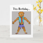 Wolfman Birthday Wishes Card Karte (Gelbe Blume)