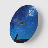 Wolfmondsterne Runde Wanduhr (Winkel)
