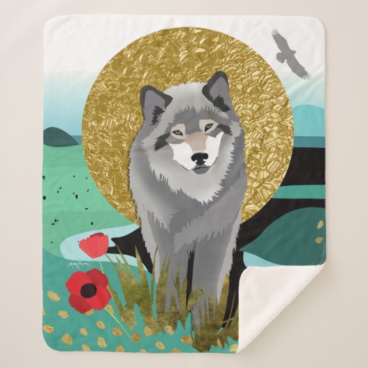 WOLFMOON AURA Sherpa Blanket -3 GRÖSSEN Sherpadecke (Vorderseite)