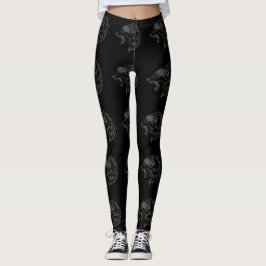 Wolfmuster auf schwarzem Hintergrund Leggings