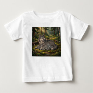 Wolfmutter und Welpen Baby T-shirt