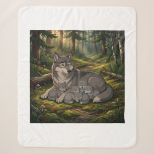 Wolfmutter und Welpen Sherpadecke