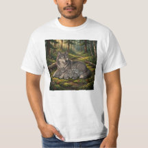 Wolfmutter und Welpen