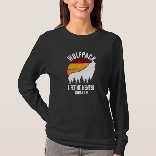 Wolfpack Lebenslanges Mitglied Patenkind Wolf Fami T-Shirt (Vorderseite)