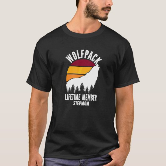 Wolfpack Lebenslanges Mitglied Stiefmutter Wolf Fa T-Shirt (Vorderseite)