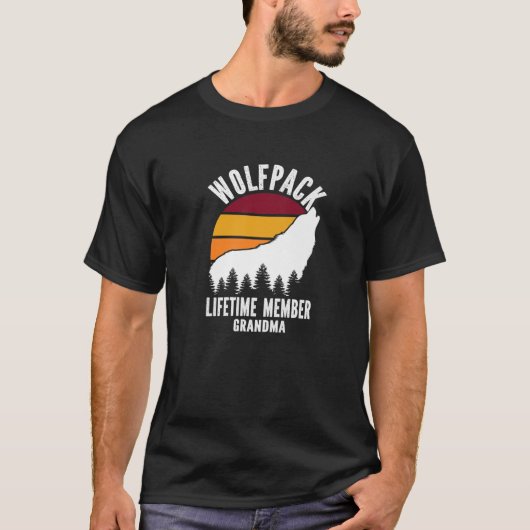 Wolfpack Lifetime Member Oma Wolf Familienmatte T-Shirt (Vorderseite)