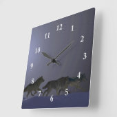 Wolfpack Quadratische Wanduhr (Winkel)