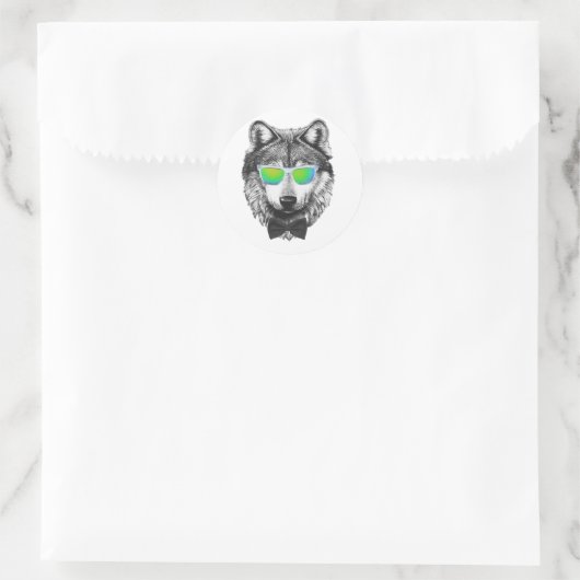 Wolfpack Runder Aufkleber (Tasche)