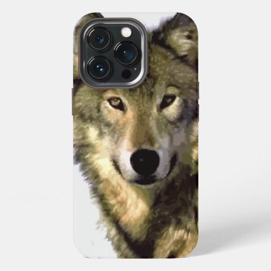 Wolfporträt iPhone Hülle (Hinten)