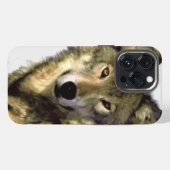 Wolfporträt iPhone Hülle (Rückseite (Horizontal))