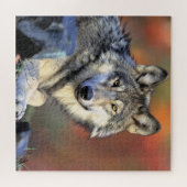 Wolfporträt Puzzle (Horizontal)