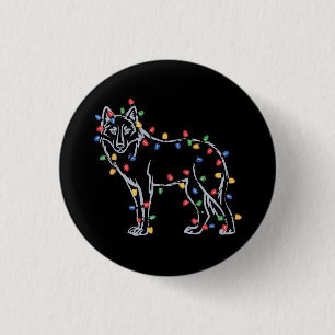 Wolfs Baum Weihnachten Xmas Haustier Tier Wolf Lie Button