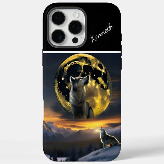 Wolfs "Cry Echoes auf dem Mond" Case-Mate iPhone Hülle (Rückseite)
