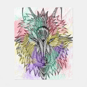 Wolfs-Farbe Fleecedecke