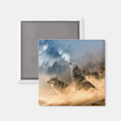 Wolfs Howl auf der kalten, foggy, Sternensternnach Magnet (Vorderseite/Rückseite)