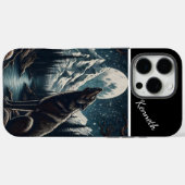 Wolfs Mondlicht-Serenade Case-Mate iPhone Hülle (Rückseite (Horizontal))
