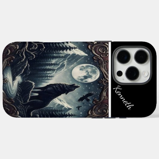Wolfs Mondlicht-Serenade Case-Mate iPhone Hülle (Rückseite (Horizontal))