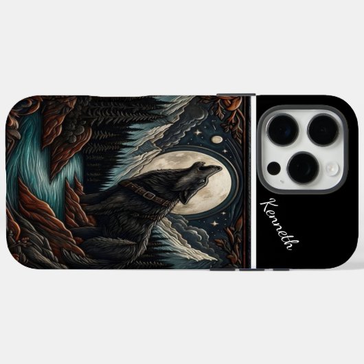 Wolfs Mondlicht-Serenade Case-Mate iPhone Hülle (Rückseite (Horizontal))