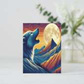 Wolfs Moonlit Howl Postkarte (Stehend Vorderseite)