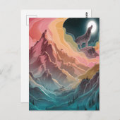 Wolfs Moonlit Howl Postkarte (Vorne/Hinten)