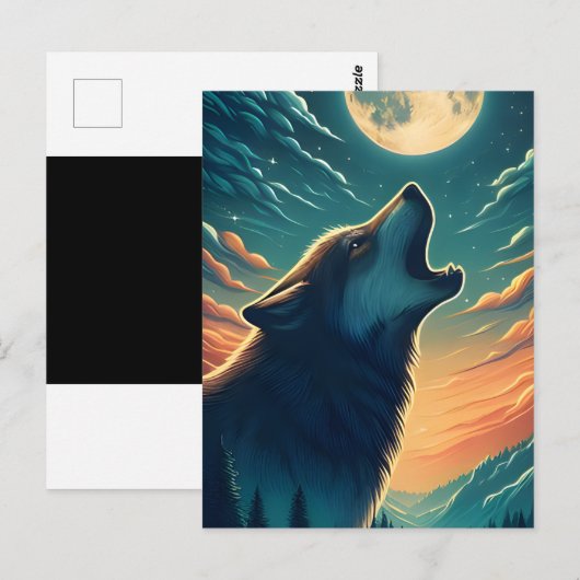 Wolfs Night Song Postkarte (Vorne/Hinten)