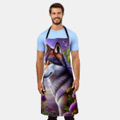 Wolfs Schatten im Mondschein Schürze (Getragen)