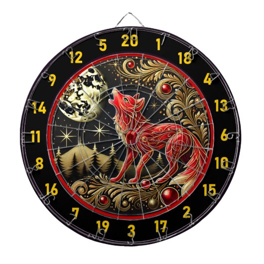 Wolfs Stärke Inspiriere Fokus und Sieg Dartscheibe (vorne)