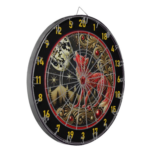 Wolfs Stärke Inspiriere Fokus und Sieg Dartscheibe (Vorderseite Links)