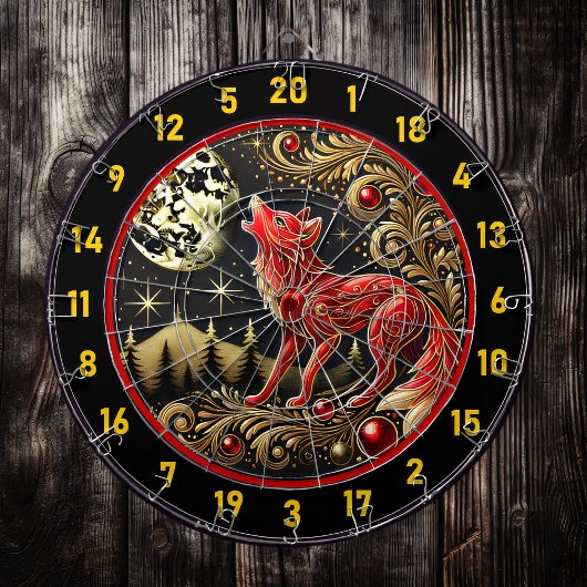 Wolfs Stärke Inspiriere Fokus und Sieg Dartscheibe