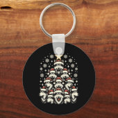 Wolfs TreChristmas Sweater Xmas Haustier Wolf Schlüsselanhänger (Vorderseite)