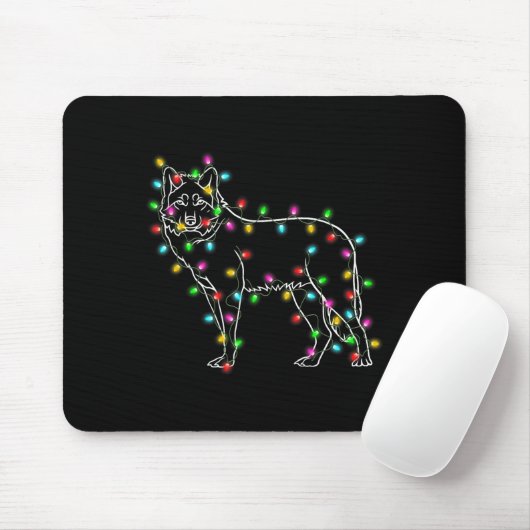 Wolfs Tree Christmas Sweater Xmas Pet Animal Wolf  Mousepad (Mit Mouse)