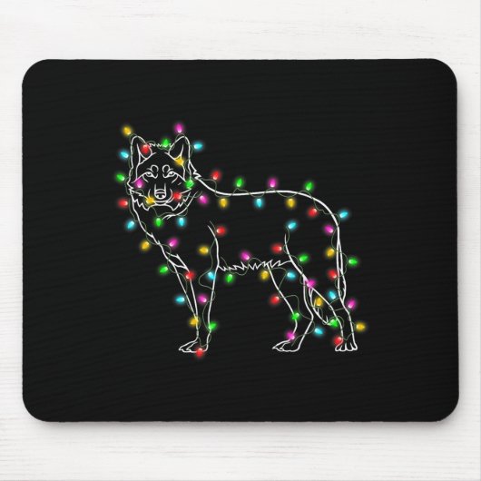 Wolfs Tree Christmas Sweater Xmas Pet Animal Wolf Mousepad (Vorne)